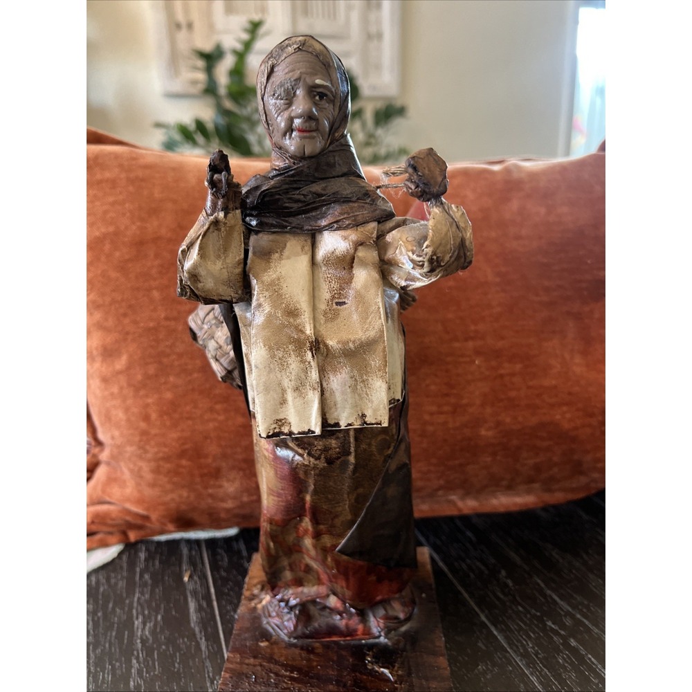 Vintage mexican paper mache folk art doll